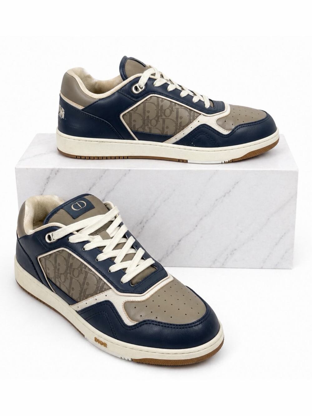Christian Dior B27 Oblique Galaxy Low Top Sneaker Blue Gray Size 46/ Size 13